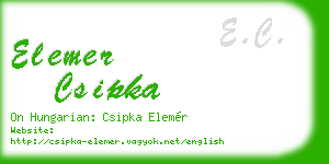 elemer csipka business card
