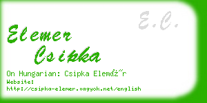 elemer csipka business card
